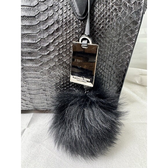 RARE 2015 Michael Kors GRACIE Large Genuine Python Leather Tote Graphite/Black - Picture 3 of 16